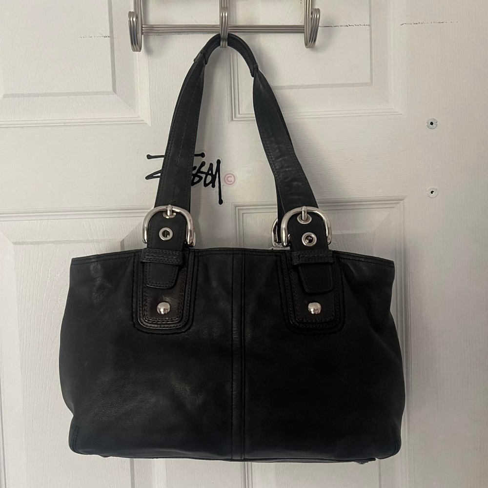 y2k 2000s Coach Black Leather SoHo shoulder bag / handbag - Picture 3 of 6